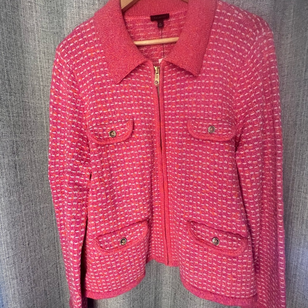 New Women's Pink Tweed Jacket